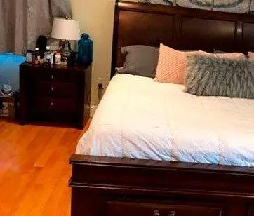 After: the primary bedroom, clean
