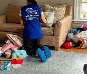Before: the playroom, messy
